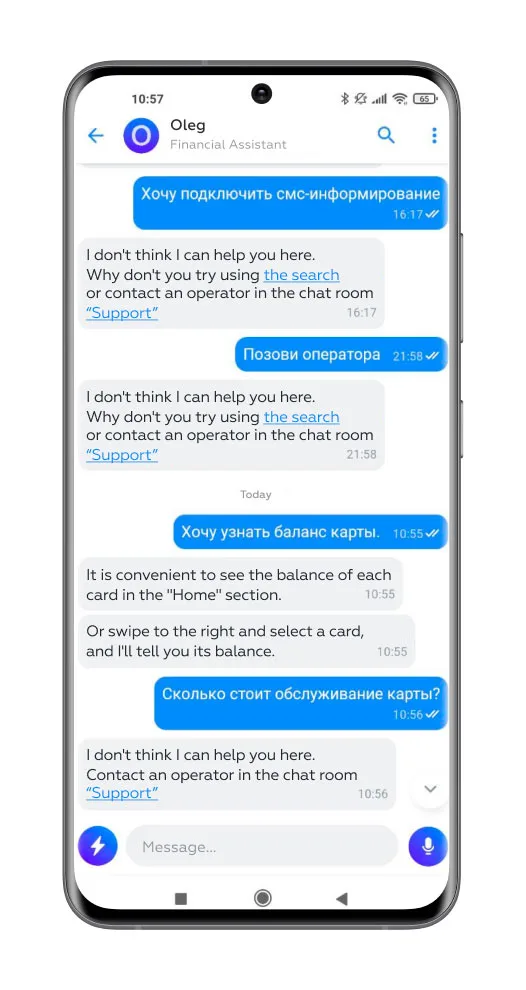 Markswebb CUI Principle 7: The chat has a functional interface
