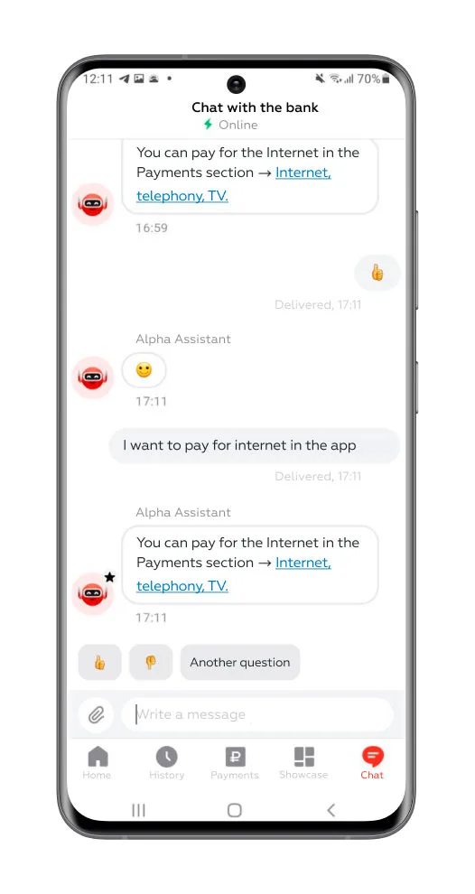 Markswebb CUI principle 3 - The bot adapts to the request