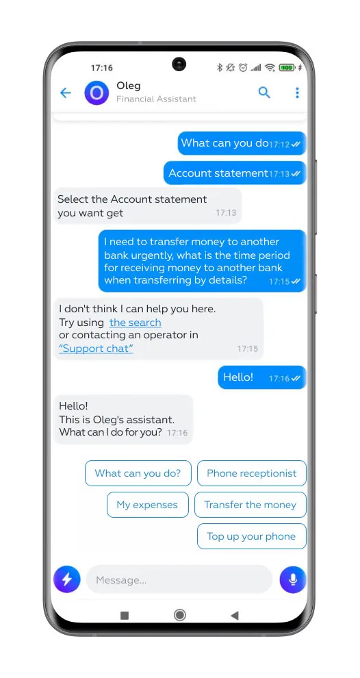 Markswebb CUI Principle 4: The bot provides simple answers
