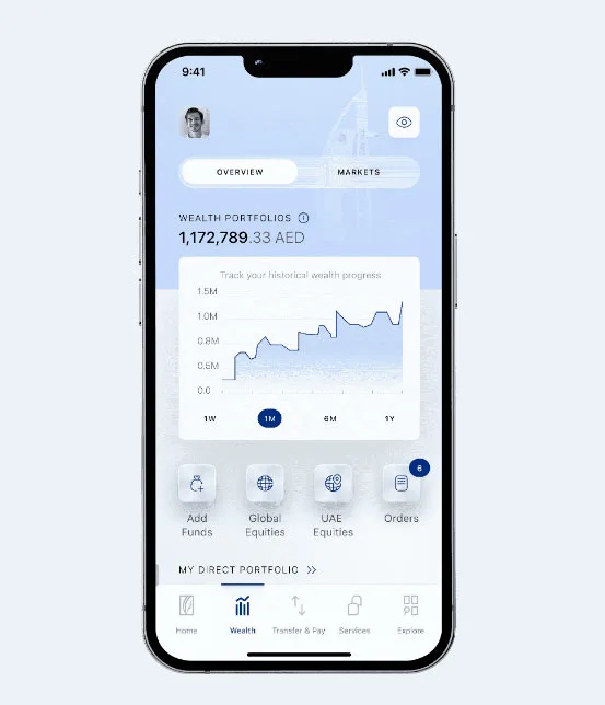 user interface of investment options