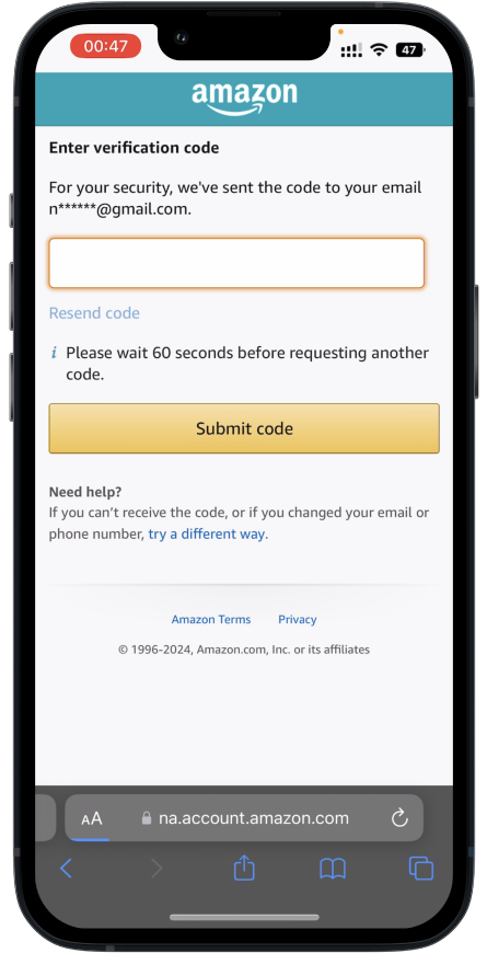 An example of ID service Amazon's registration form