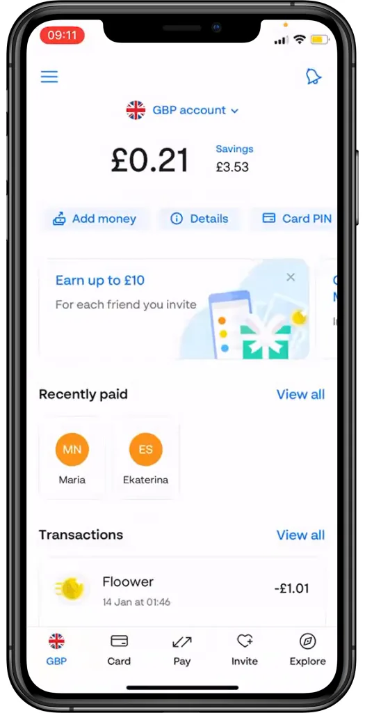 neobank Monese and its approach to presenting fee details in its app
